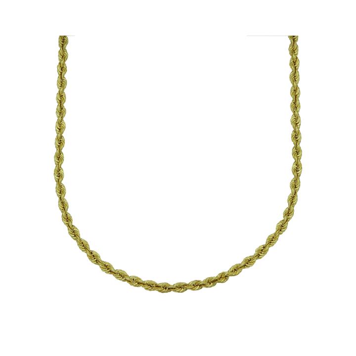 Majestique&trade; 18k Yellow Gold Hollow Rope Chain Necklace