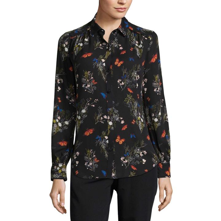 Worthington Long Sleeve Button Front Blouse