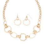 Liz Claiborne Hammered Gold-tone Necklace And Earring Set