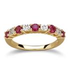 Glass Filled Ruby Diamond-accent 10k Yellow Gold Ring