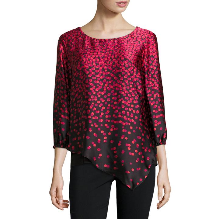 Alyx 3/4 Sleeve Scoop Neck Charmeuse Blouse