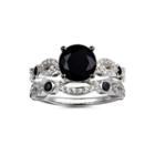 Womens Spinel Black Sterling Silver Cocktail Ring