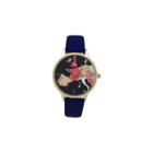 Olivia Pratt World Map Print Dial Womens Blue Strap Watch-16624navy