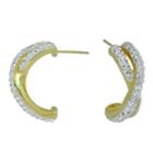 Sparkle Allure Clear Brass Hoop Earrings