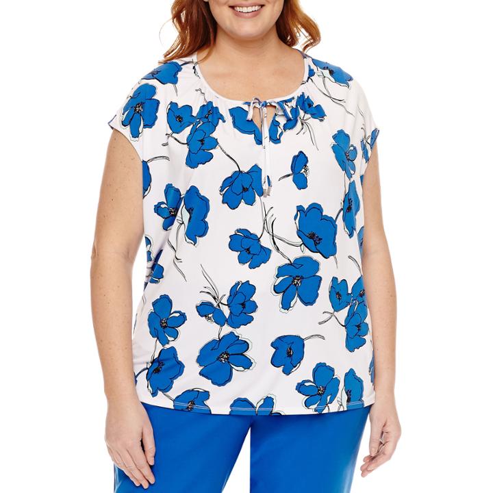 Liz Claiborne Sleeveless Crew Neck T-shirt-plus