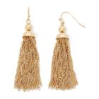 Liz Claiborne Gold-tone Tassel Drop Earrings