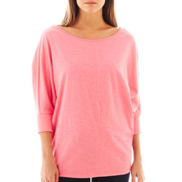 Jcp&trade; 3/4-sleeve Slub Cotton Top