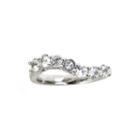 Limited Quantities Genuine White Zircon Sterling Silver Wave Ring
