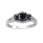Midnight Black Diamond 1 Ct. T.w. White & Color-enhanced Black Diamond 10k White Gold Engagement Ring