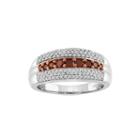 3/4 Ct. T.w. White & Color-enhanced Red Diamond Sterling Silver Ring