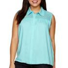 Arizona Sleeveless Split-back Lace-inset Top - Plus