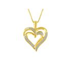 Womens 1/10 Ct. T.w. Diamond 14k Gold Over Silver Heart Pendant Necklace