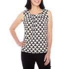 Black Label By Evan-picone Sleeveless Geo Print Blouse