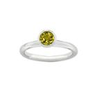 Personally Stackable November Yellow Crystal Sterling Silver High Profile Ring