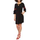 Alyx 3/4 Bell Applique Sleeve Shift Dress