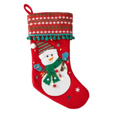 North Pole Trading Co. 20 Inch Led Snowman Christmas Stocking