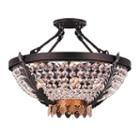 Enfield Collection 4 Light Matte Black And Gold Finish Crystal Semi Flush Mount Ceiling Light