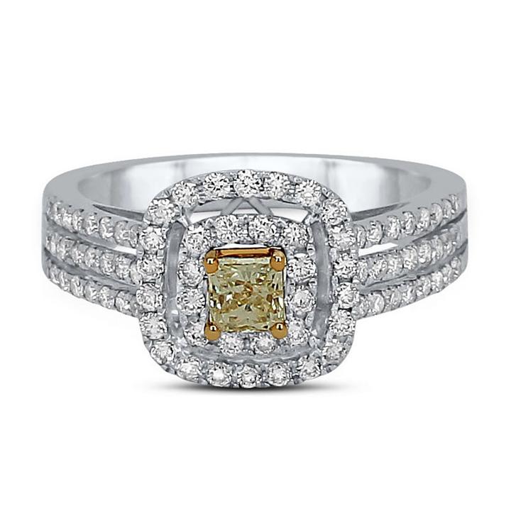 Womens 1 Ct. T.w. Multi Color Diamond 14k Gold Engagement Ring
