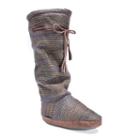 Muk Luke Womens Grace Tie Bootie Slippers