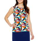 Chelsea Rose Sleeveless Geo Print Blouse