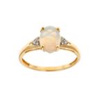 Limited Quantities! Womens Diamond Accent White Opal 14k Gold Cocktail Ring