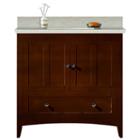 36-in. W Floor Mount Walnut Vanity Set For 3h4-in. Drilling Beige Top Biscuit Um Sink
