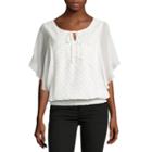 Alyx Crochet Smocked Dolman Jacquard Blouse