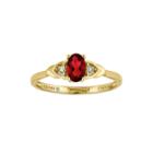 Genuine Ruby And Diamond-accent 14k Yellow Gold Ring