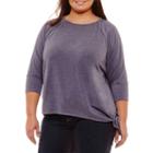 A.n.a 3/4 Sleeve Tie Side T-shirt - Plus