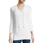 St. John's Bay Long-sleeve Lace-up Sweater