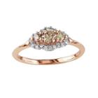 1/2 Ct. T.w. White And Champagne Diamond Rose Gold Ring