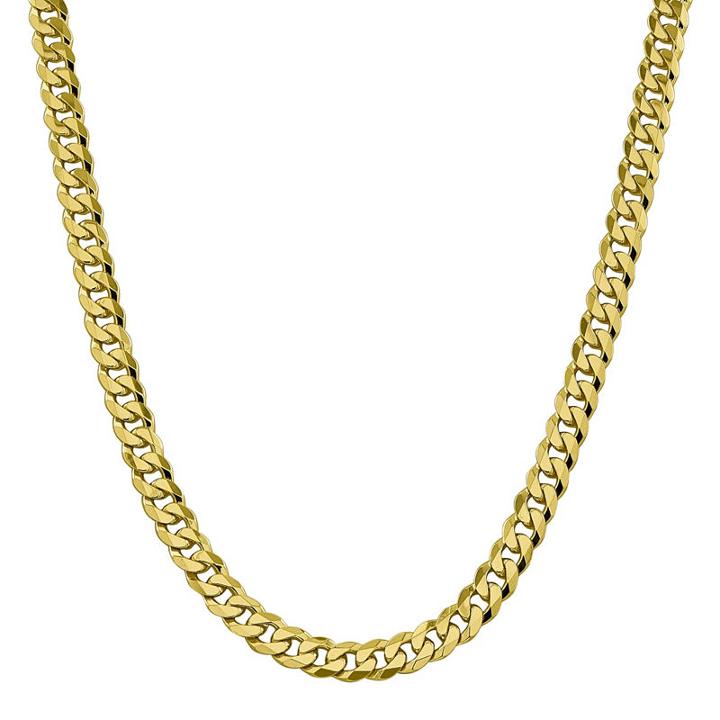 10k Gold Solid Curb 20 Inch Chain Necklace