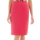 Black Label By Evan-picone Crepe Pencil Skirt