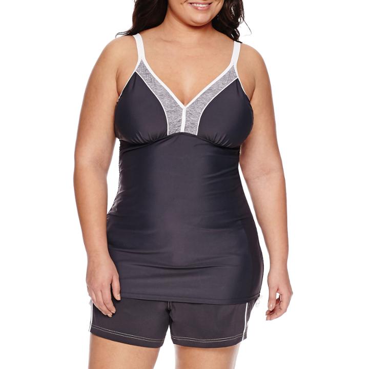 Free Country Solid Tankini Swimsuit Top-plus