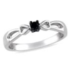 Promise My Love Womens 1/10 Ct. T.w. Color Enhanced Round Black Diamond Sterling Silver Promise Ring