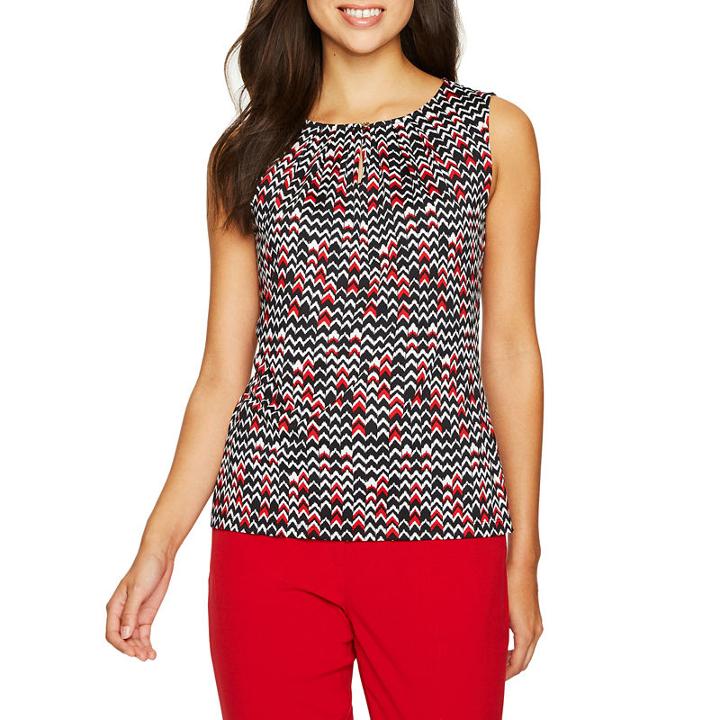 Chelsea Rose Sleeveless Chevron Blouse