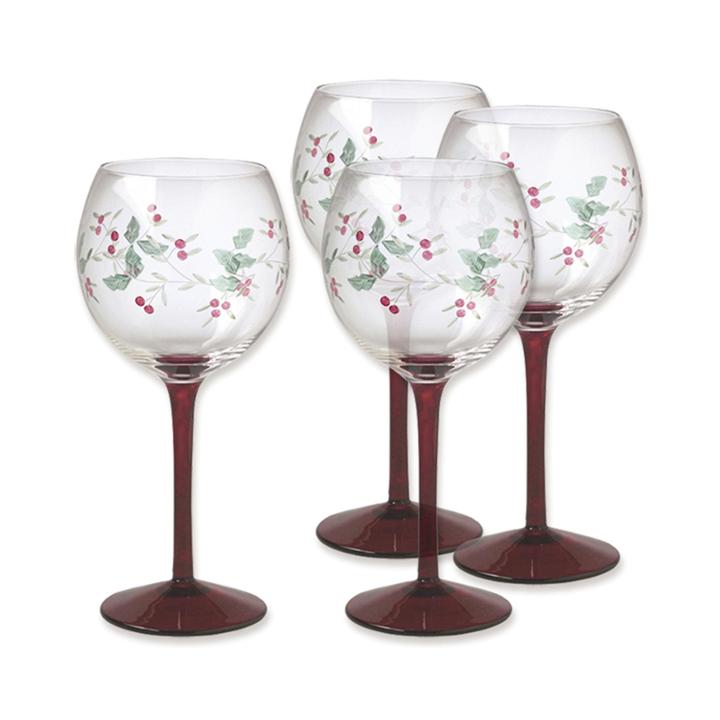Pfaltzgraff Winterberry Set Of 4 Wine Goblets