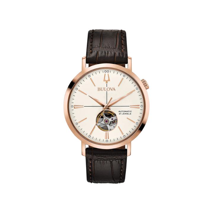 Bulova Mens Brown Strap Watch-97a136