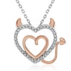 Womens Diamond Accent Genuine White Diamond Heart Pendant