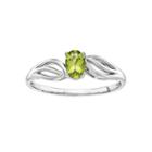 Womens Genuine Green Peridot Sterling Silver Solitaire Ring