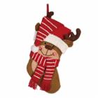 Glitzhome 3d Reindeer Hooked Christmas Stocking