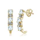 Diamond Accent Blue Aquamarine 14k Gold Over Silver Drop Earrings