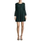 My Michelle 3/4 Sleeve Skater Dress-juniors