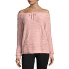 Flirtitude Off The Shoulder Sweatshirt - Juniors