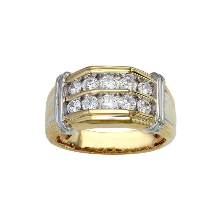 Mens 1 Ct. T.w. Diamond Two-tone Ring