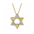 1/10ct. T.w. Diamond 10k Yellow Gold Star Of David Pendant Necklace