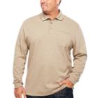 Van Heusen Long Sleeve Melange Polo Shirt Big And Tall