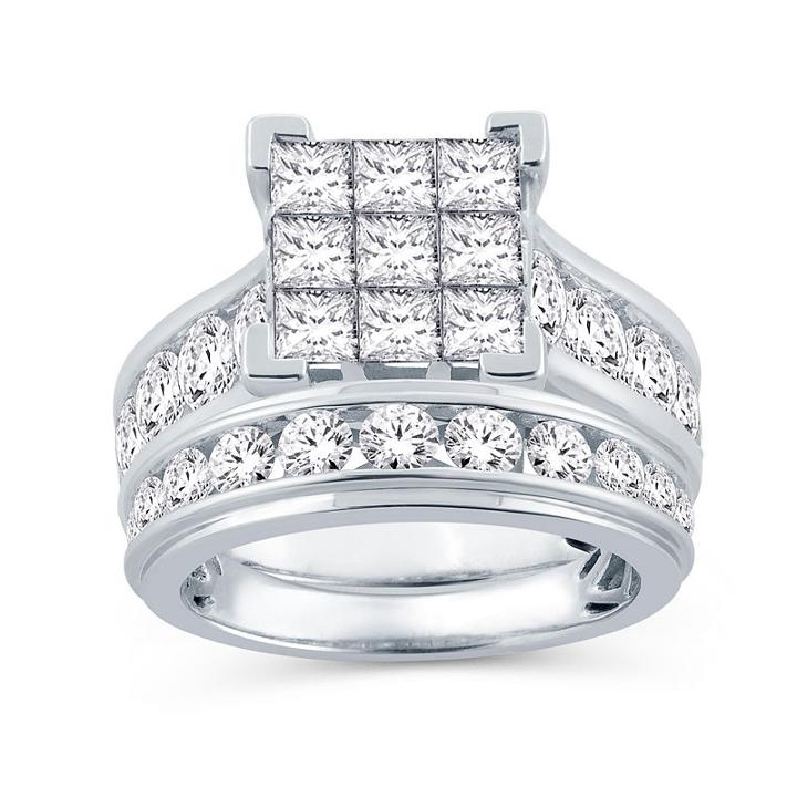 Womens 4 Ct. T.w. Genuine Diamond White Engagement Ring