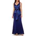 Blu Sage Sleeveless Rhinestone-trim Shirred-waist Formal Gown