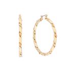 Liz Claiborne Gold-tone Twist Chain Hoop Earrings